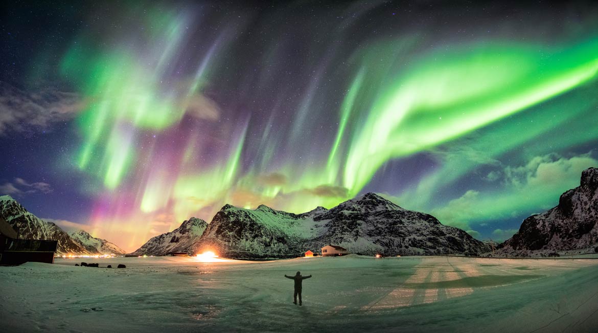 Die atemberaubenden Polarlichter gibt es insbesondere in den Wintermonaten nachts zu sehen